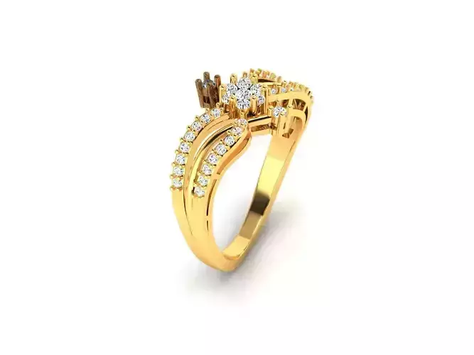 Swirl Gold Ring With Diamonds 67