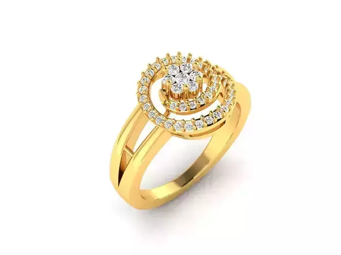 Spiral Shaped Gold Ring With Diamonds 4
