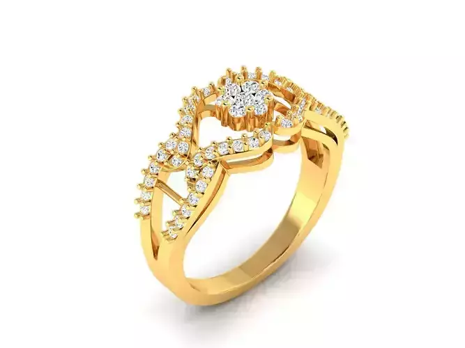Gold Engagement Ring With Diamonds 224