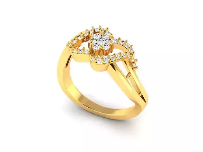 Swirl Gold Ring With Diamonds 69