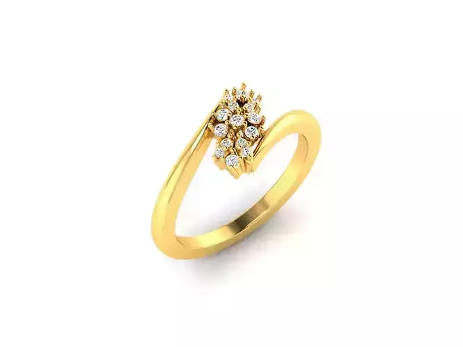 Spiral Gold Ring With Diamonds 47