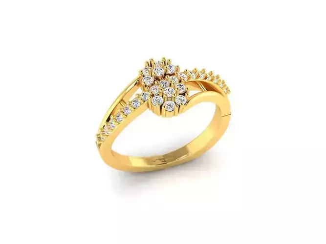 Spiral Gold Ring With Diamonds 48
