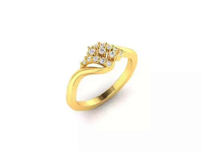 Gold Engagement Ring With Diamonds 226