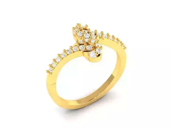 Spiral Gold Ring With Diamonds 49