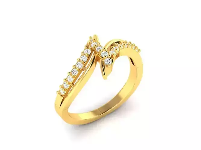 Spiral Gold Ring With Diamonds 50