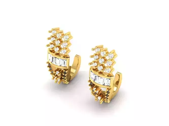 Gold Earrings With Diamonds 135