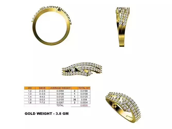 Swirl Gold Ring With Diamonds 71