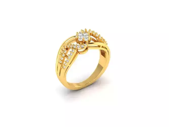 Gold Engagement Ring With Diamonds 229