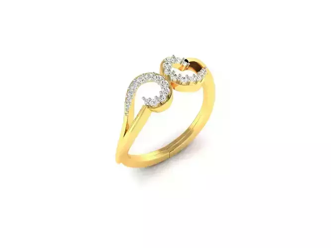 Loop Ring With Diamonds 6