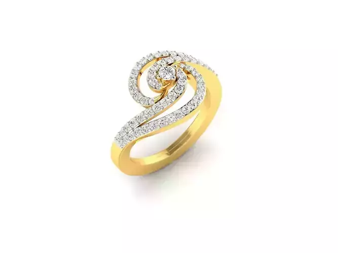 Swirl Loop Ring With Diamonds 7