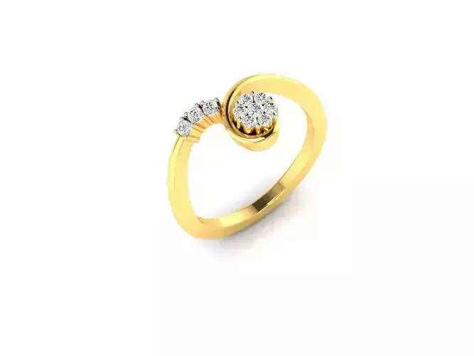 Gold Loop Ring With Diamonds 17