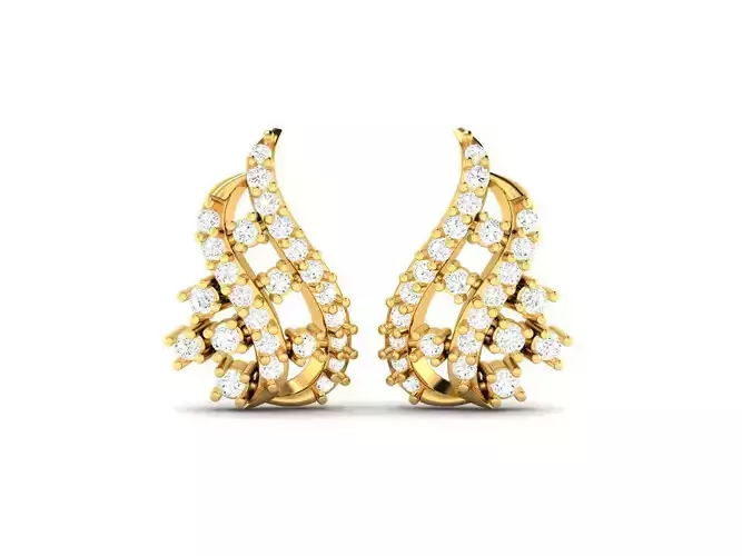 Gold Earrings With Diamonds 140