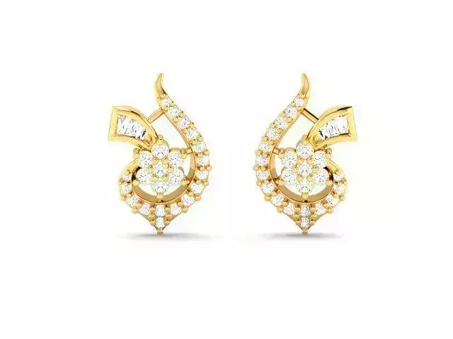 Gold Earrings With Diamonds 141
