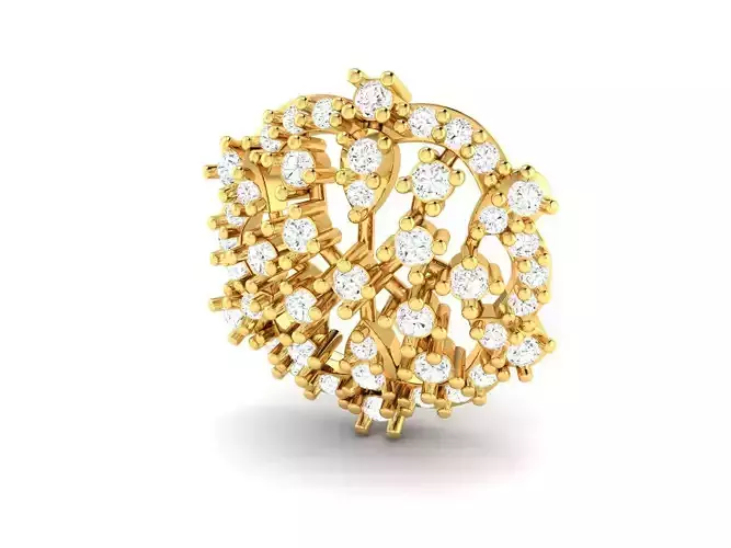 Flower Shaped Gold Pendant With Diamonds 13