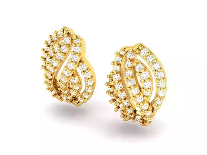 Gold Earrings With Diamonds 143