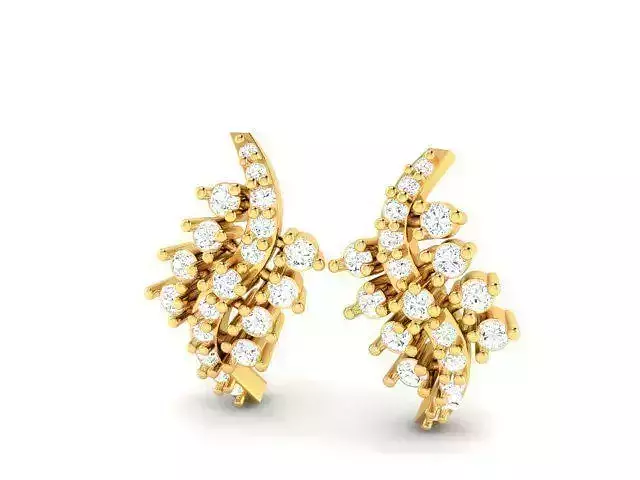 Gold Earrings With Diamonds 144