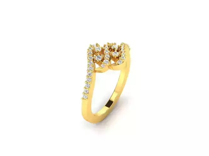 Spiral Gold Ring With Diamonds 53