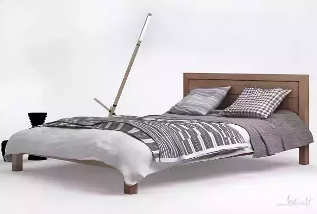 modern bed ledger 3D model