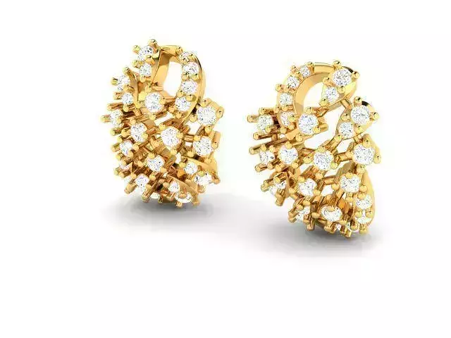 Gold Earrings With Diamonds 145