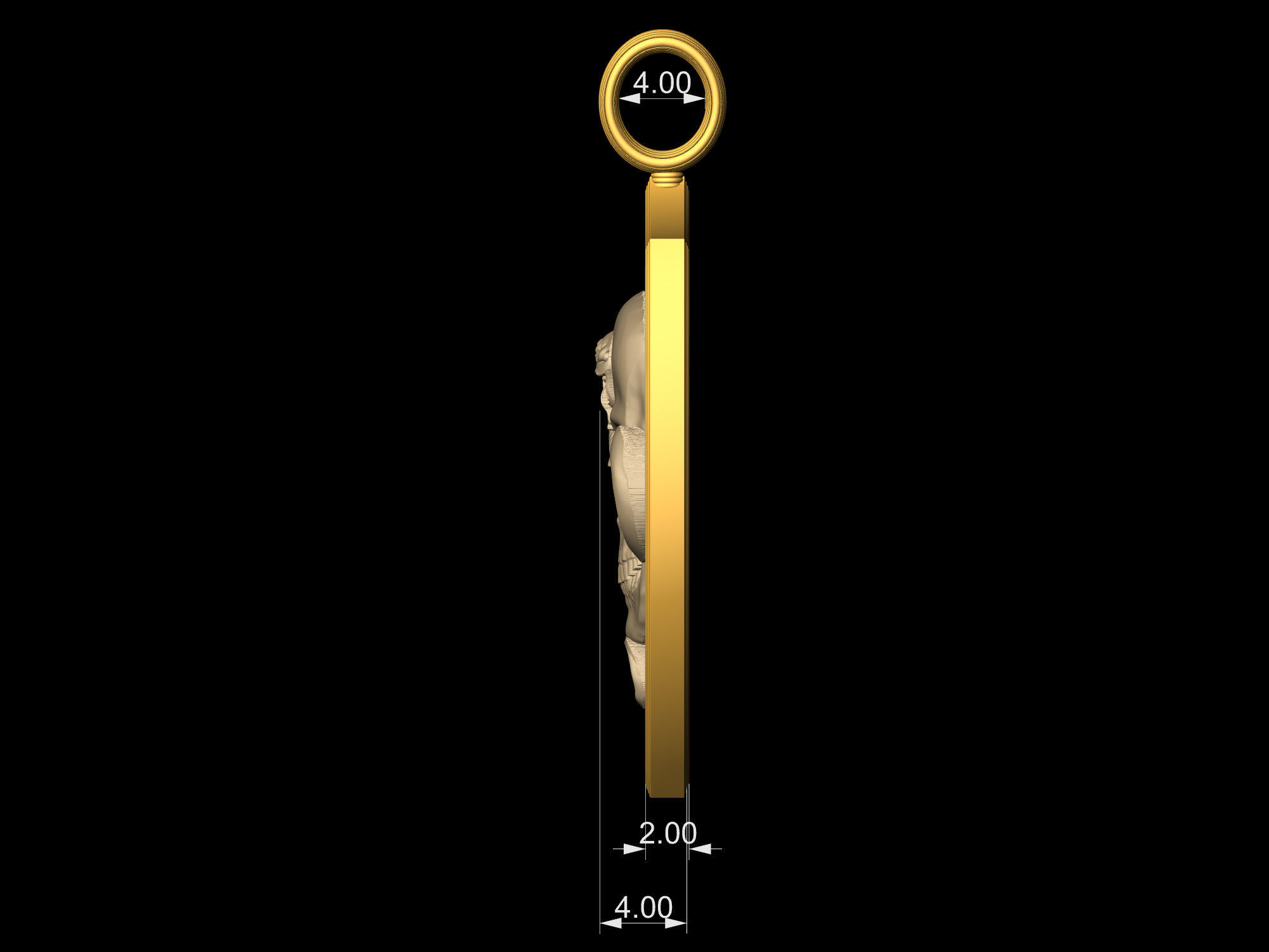 skull with snake pendant 3D print model_13