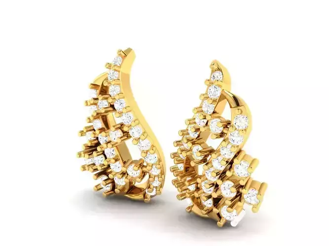 Gold Earrings With Diamonds 147