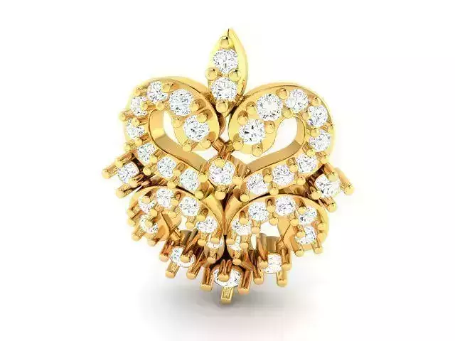 Heart Shaped Gold Pendant With Diamonds 29