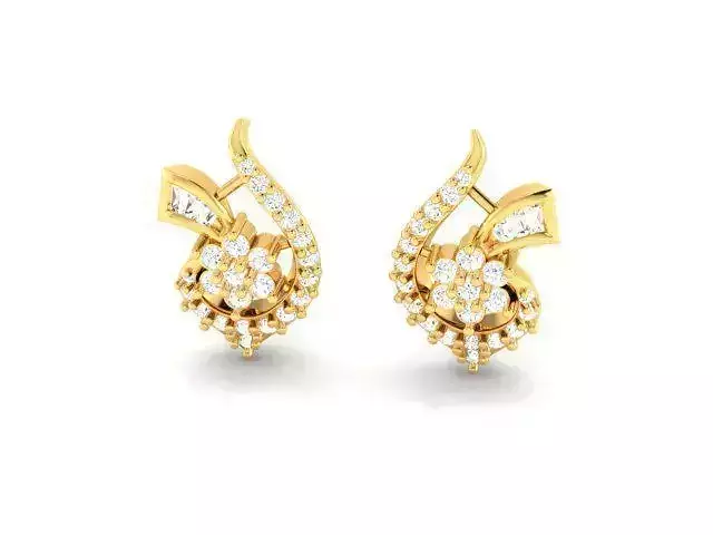 Gold Earrings With Diamonds 148