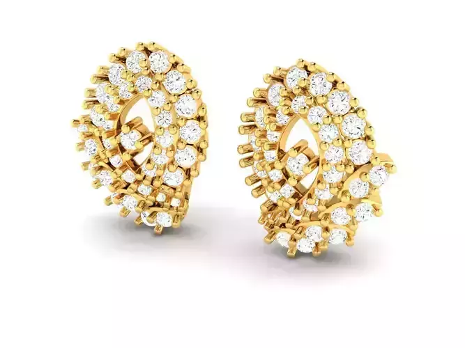 Marquise Shaped Gold Earrings With Diamonds 16