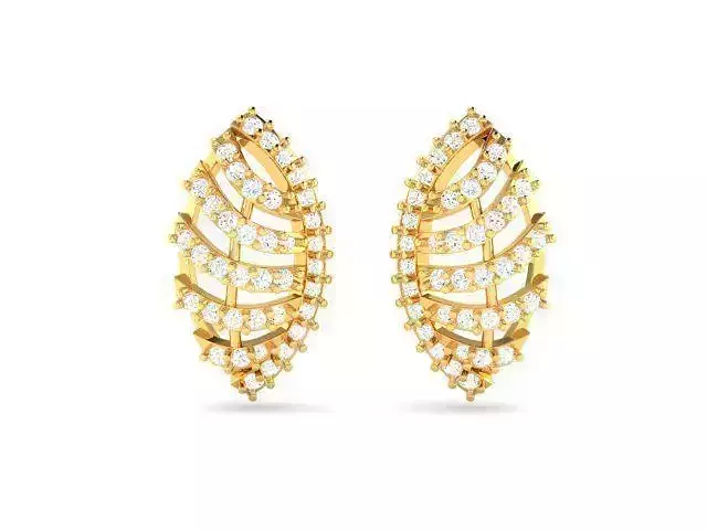 Marquise Shaped Gold Earrings With Diamonds 17
