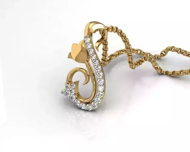 Spiral Gold Pendant With Diamonds 3