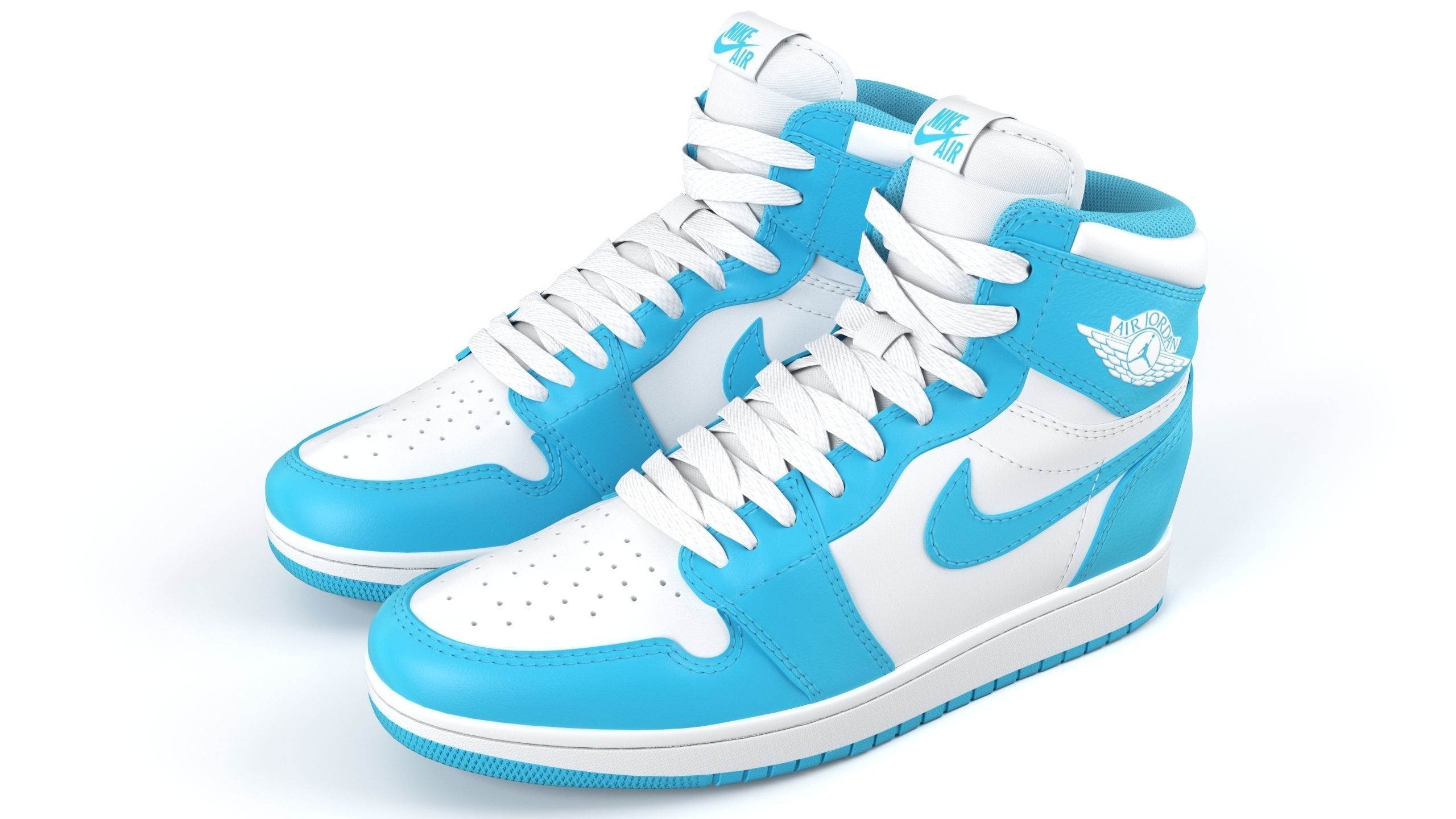 Jordan 1 Retro UNC Toe PBR 3D model_1
