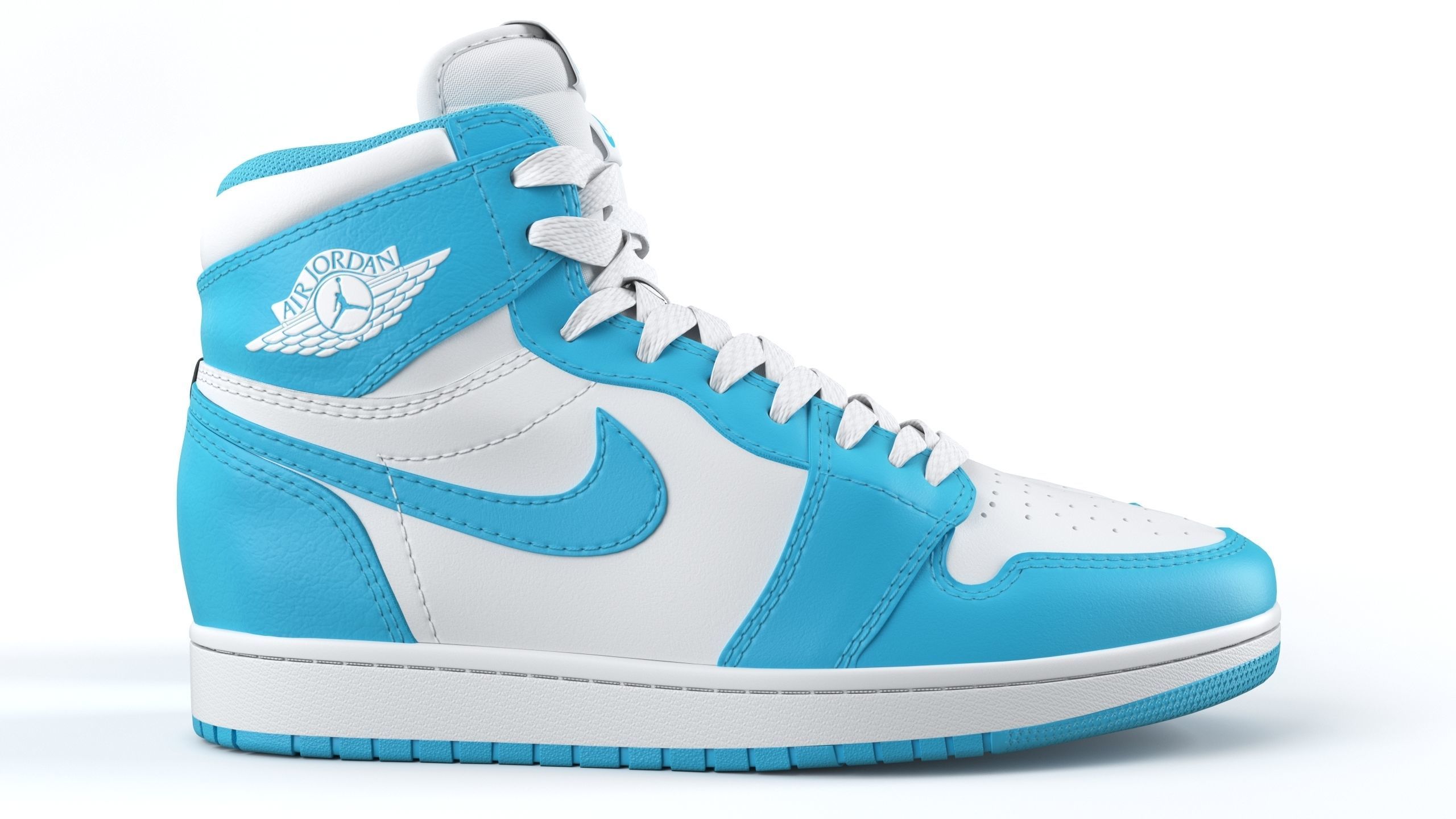 Jordan 1 Retro UNC Toe PBR 3D model_2