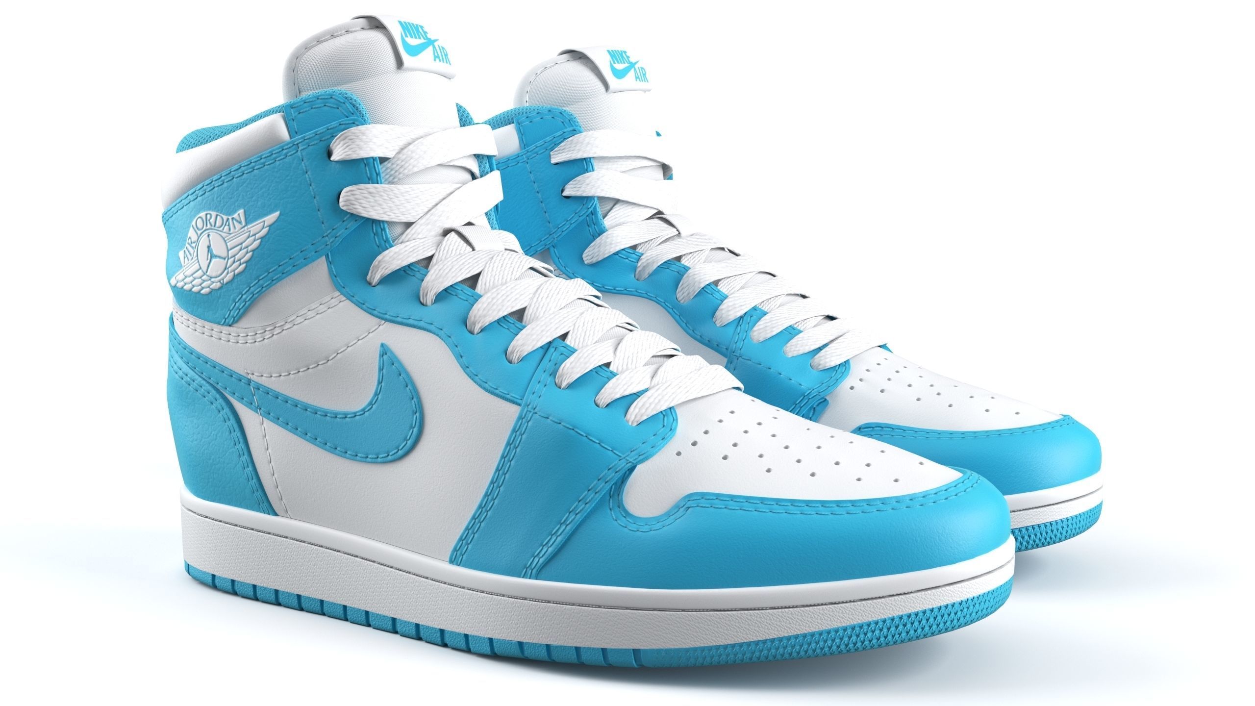Jordan 1 Retro UNC Toe PBR 3D model_4