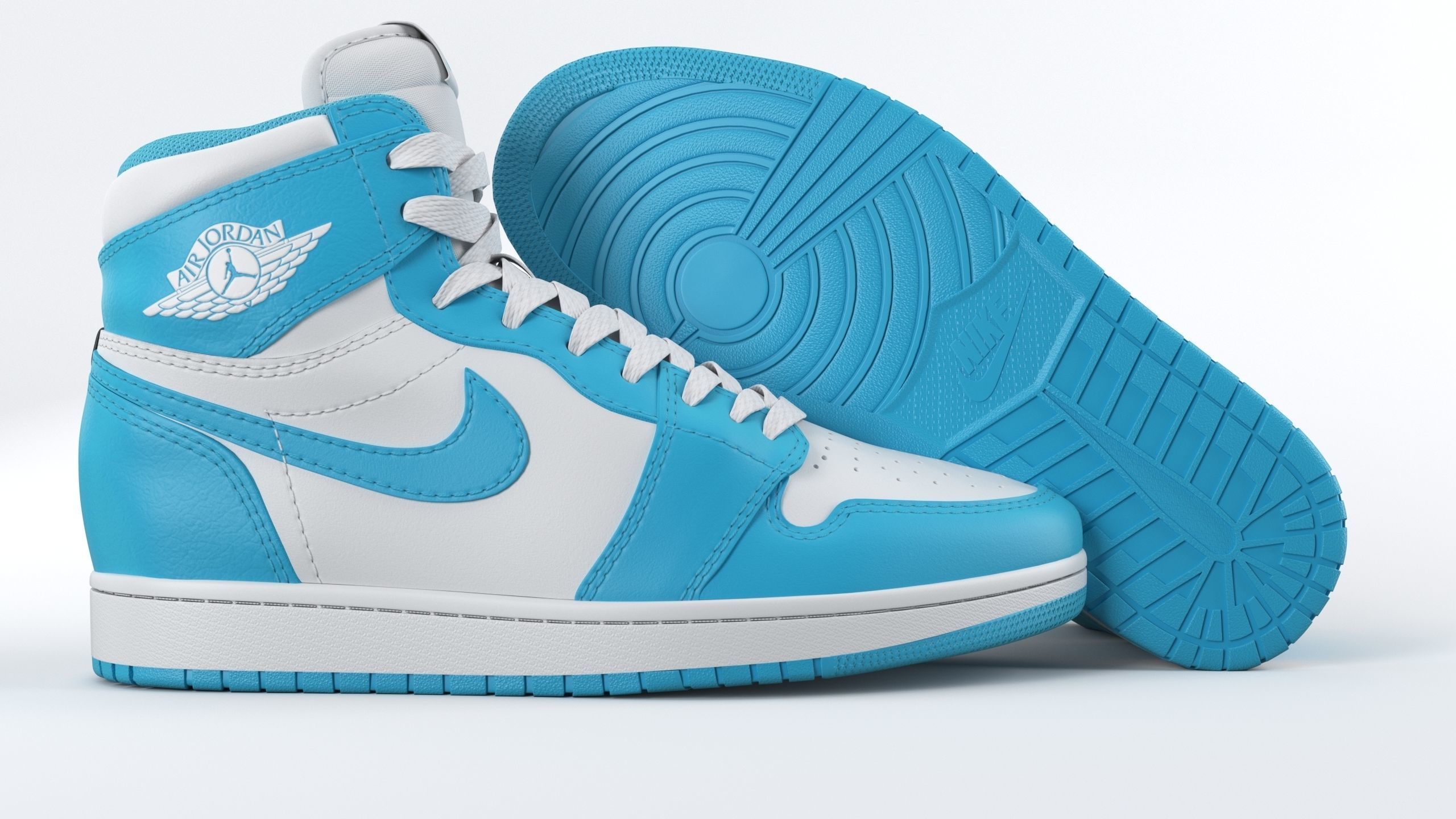 Jordan 1 Retro UNC Toe PBR 3D model_9
