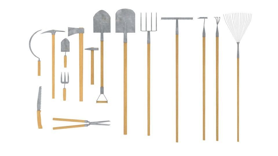 Garden tools free VR / AR / lowpoly 3D model CGTrader