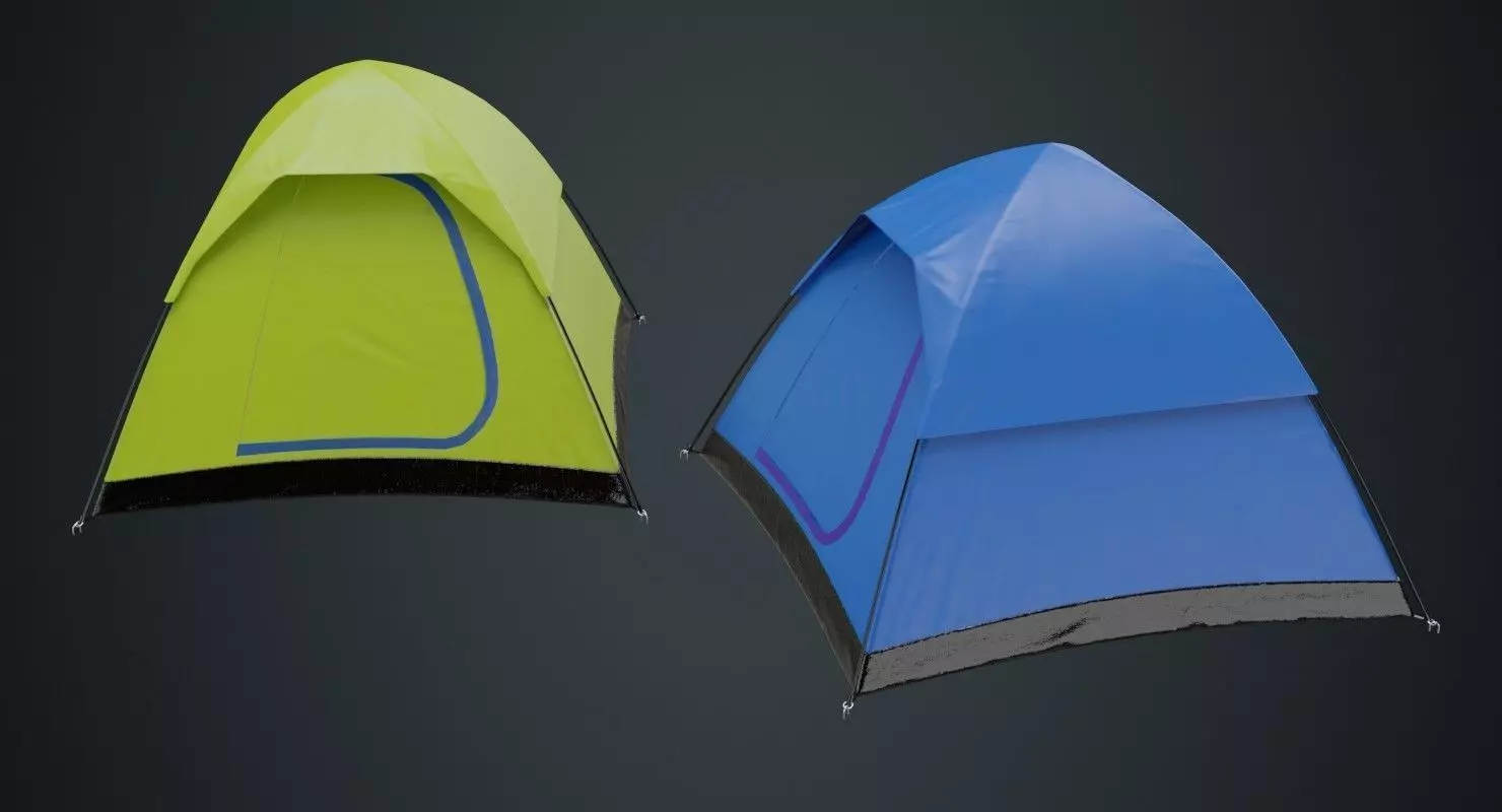 Camping Tent 1A Low-poly 3D model_0