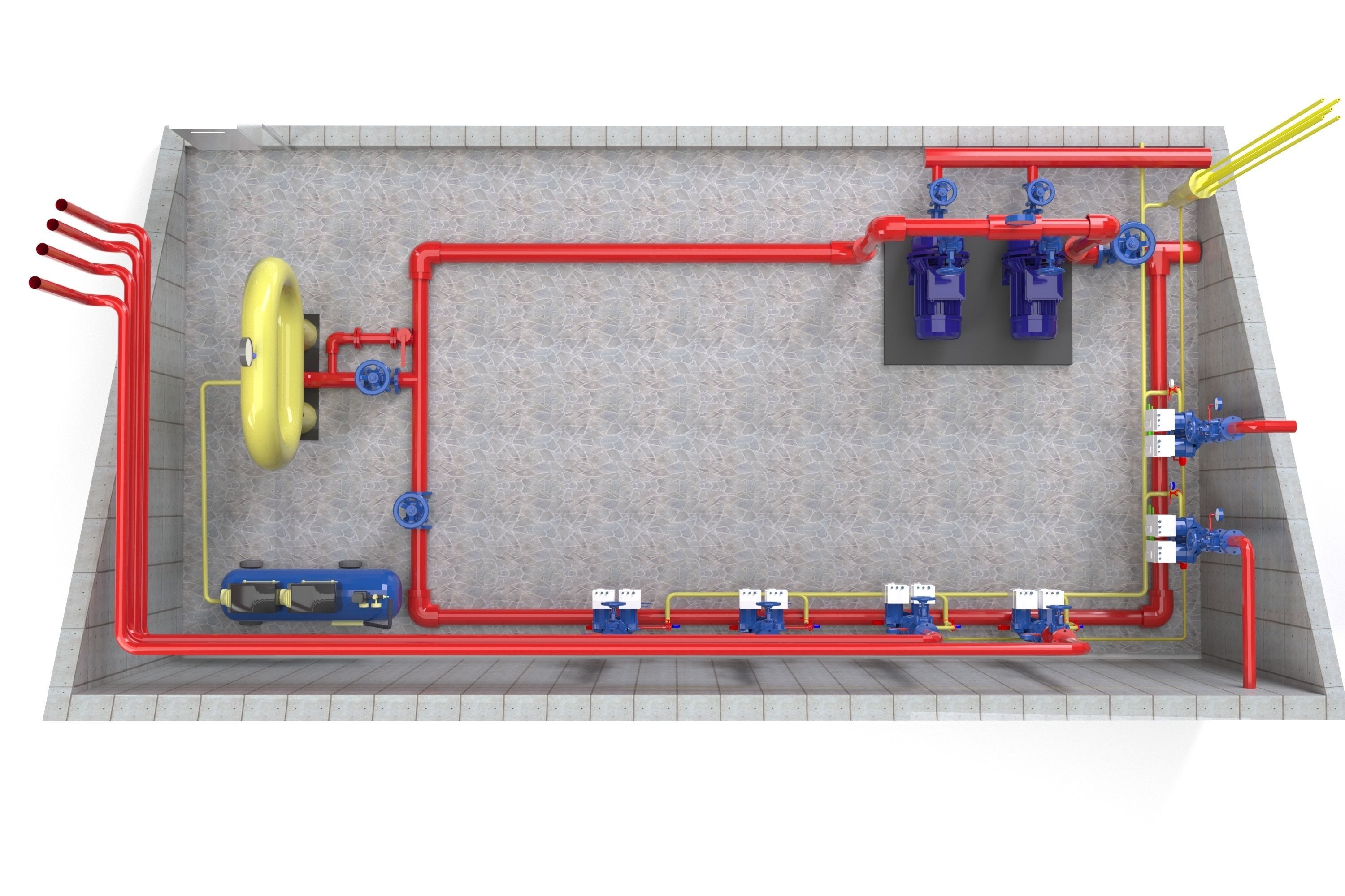 Fire-fighting pumping station 3D model_6