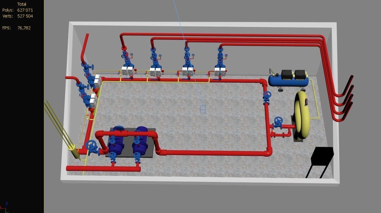 Fire-fighting pumping station 3D model_7