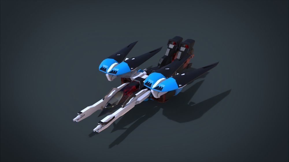 Wing 01x SpaceShip Low-poly 3D model_11