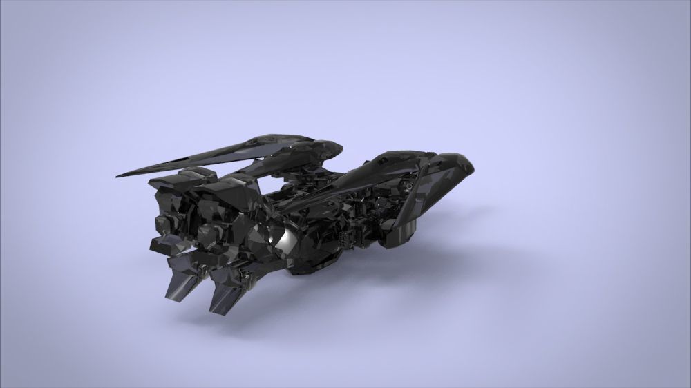 Wing 01x SpaceShip Low-poly 3D model_56