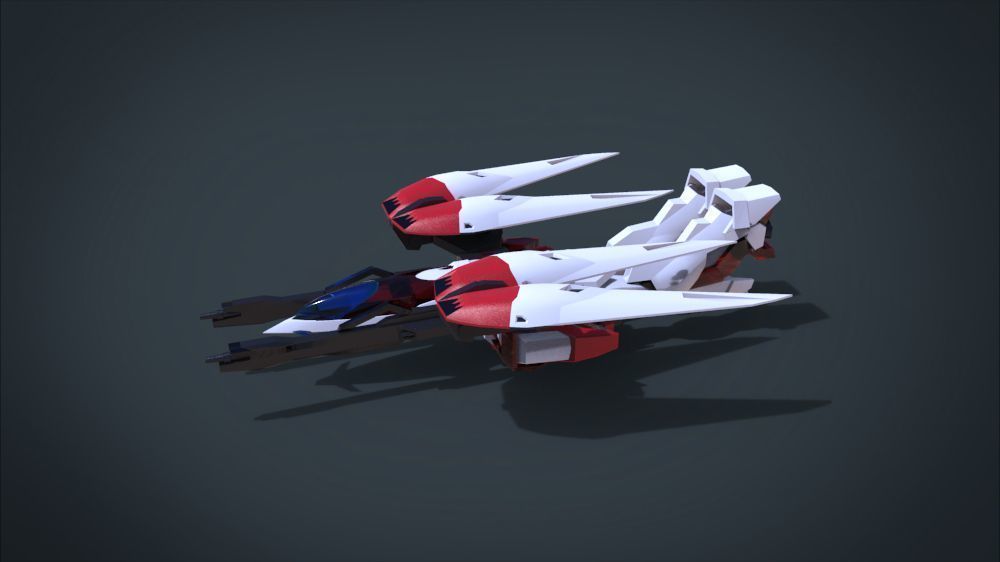 Wing 01x SpaceShip Low-poly 3D model_8