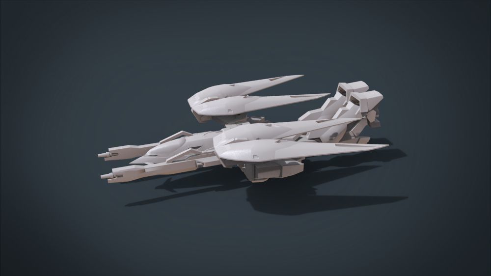 Wing 01x SpaceShip Low-poly 3D model_34