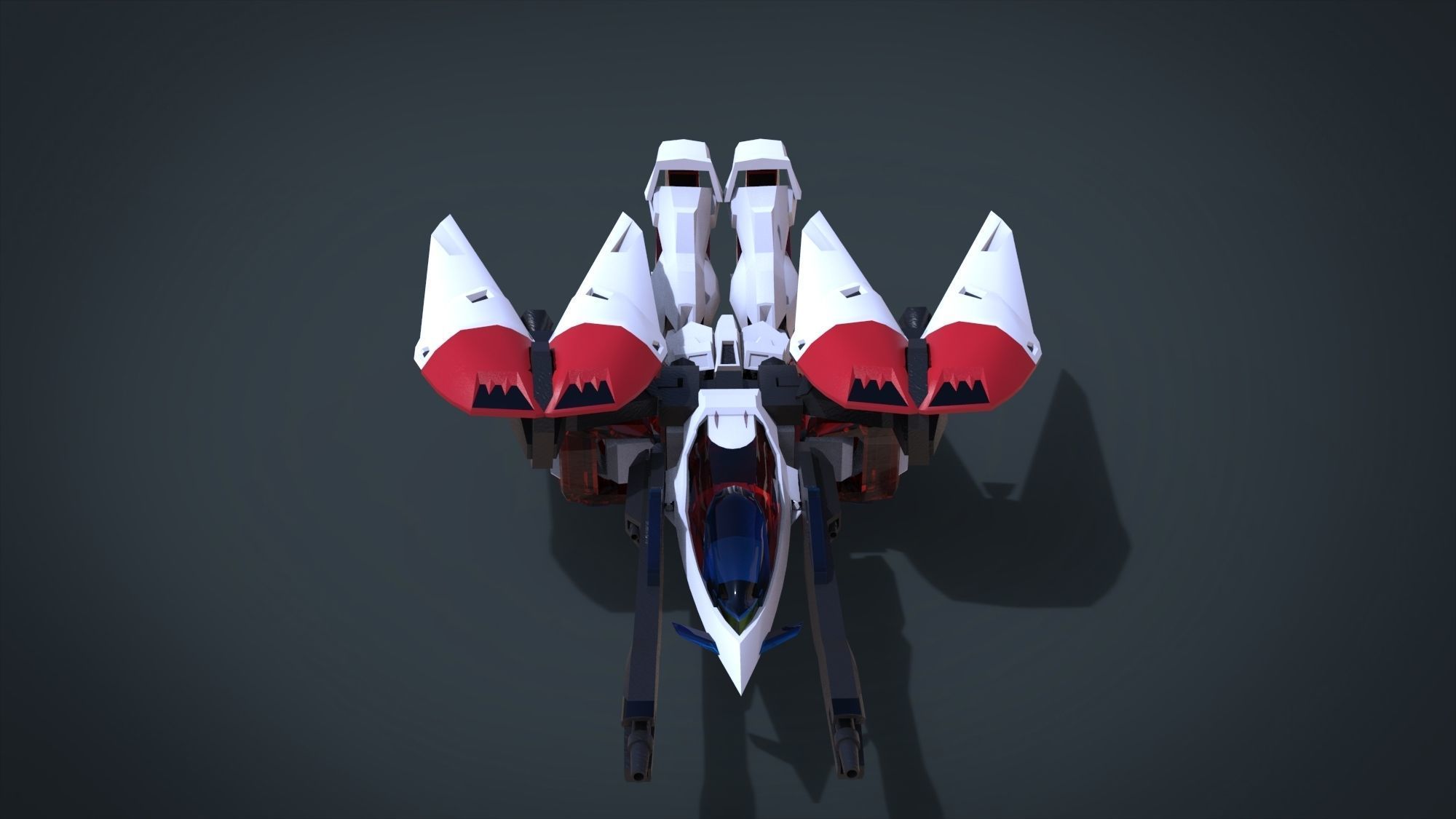Wing 01x SpaceShip Low-poly 3D model_1