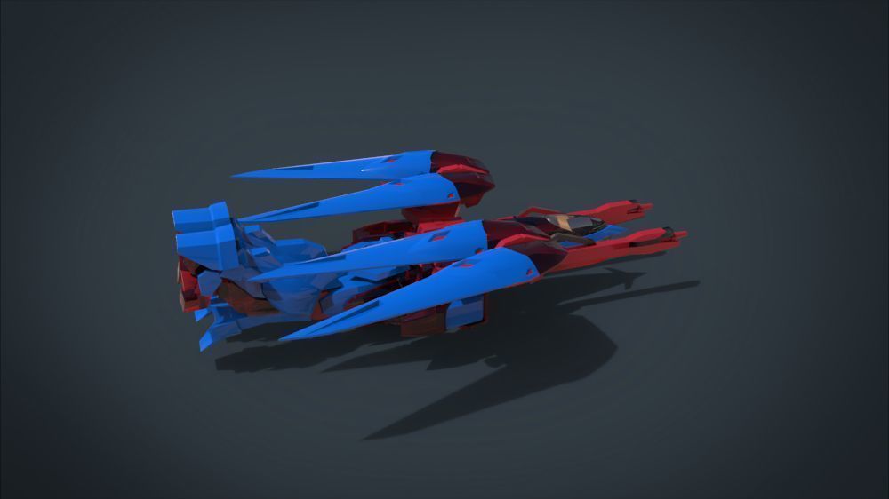 Wing 01x SpaceShip Low-poly 3D model_29