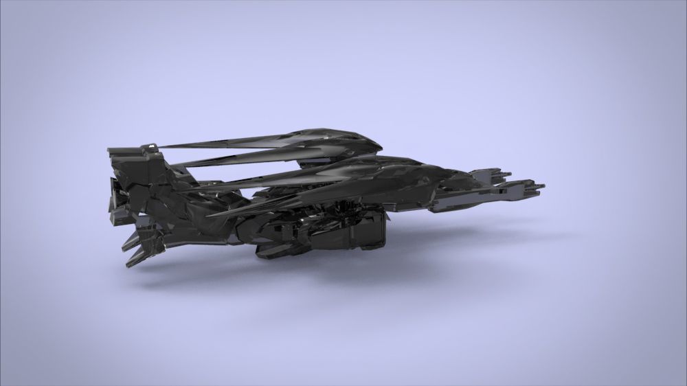 Wing 01x SpaceShip Low-poly 3D model_57