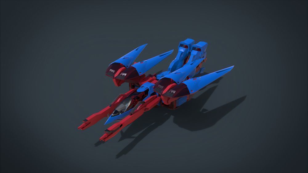 Wing 01x SpaceShip Low-poly 3D model_25
