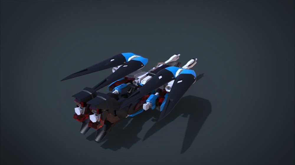 Wing 01x SpaceShip Low-poly 3D model_18