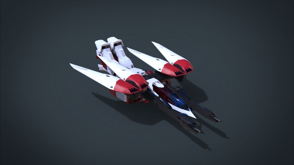 Wing 01x SpaceShip Low-poly 3D model_2