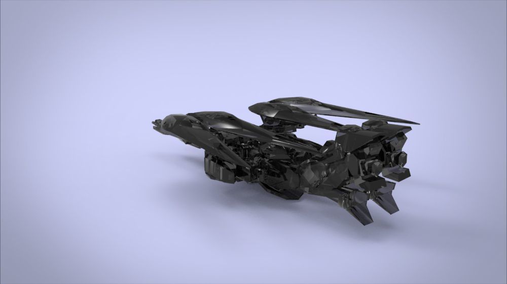 Wing 01x SpaceShip Low-poly 3D model_53