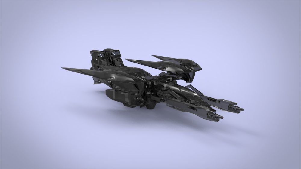 Wing 01x SpaceShip Low-poly 3D model_54